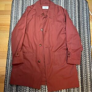 Valentino Uomo Burgundy Trench Rain Coat L w/ Wool Zip Out Liner